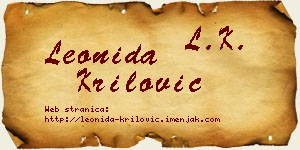 Leonida Krilović vizit kartica